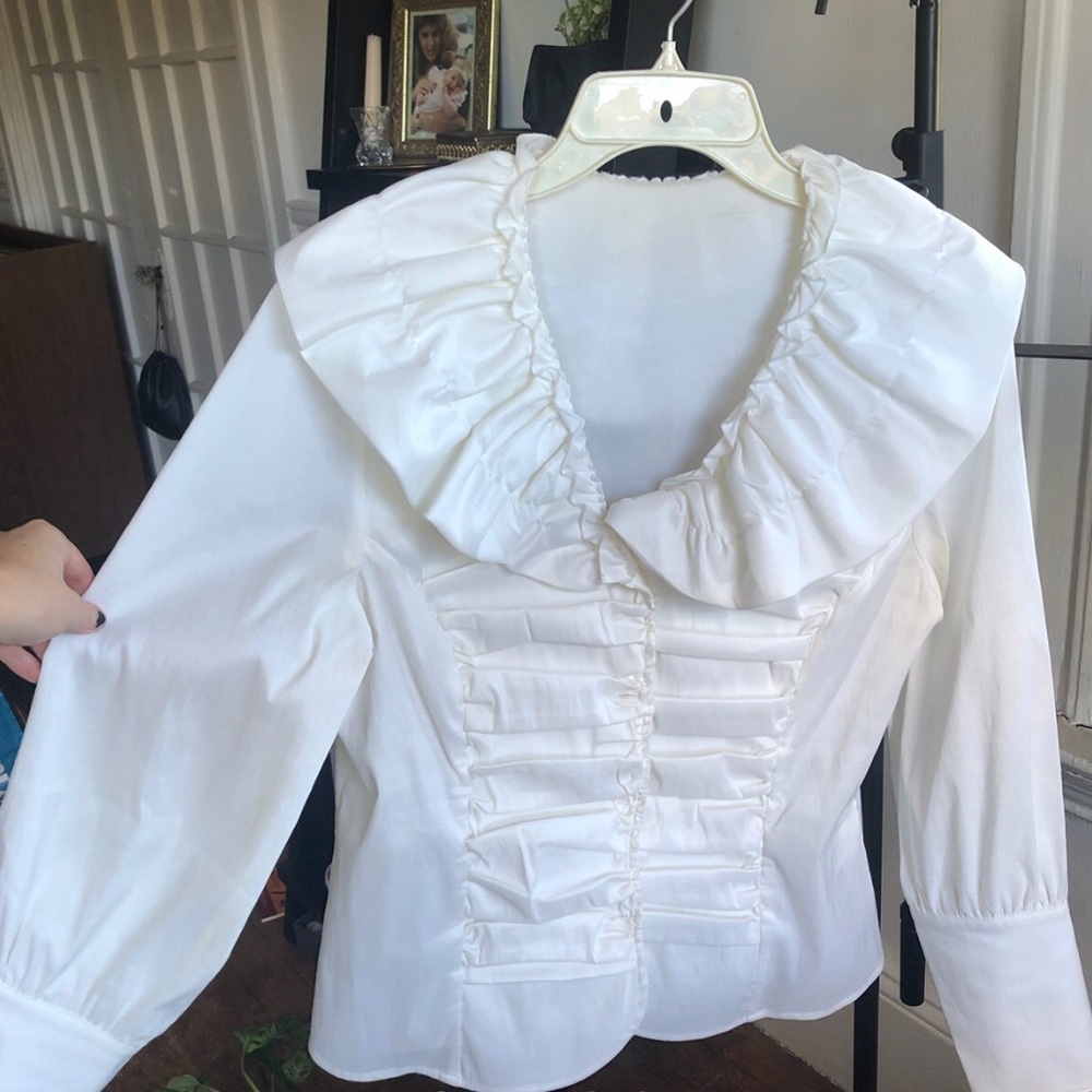 Ruffle shirt white - Picture 2 of 4